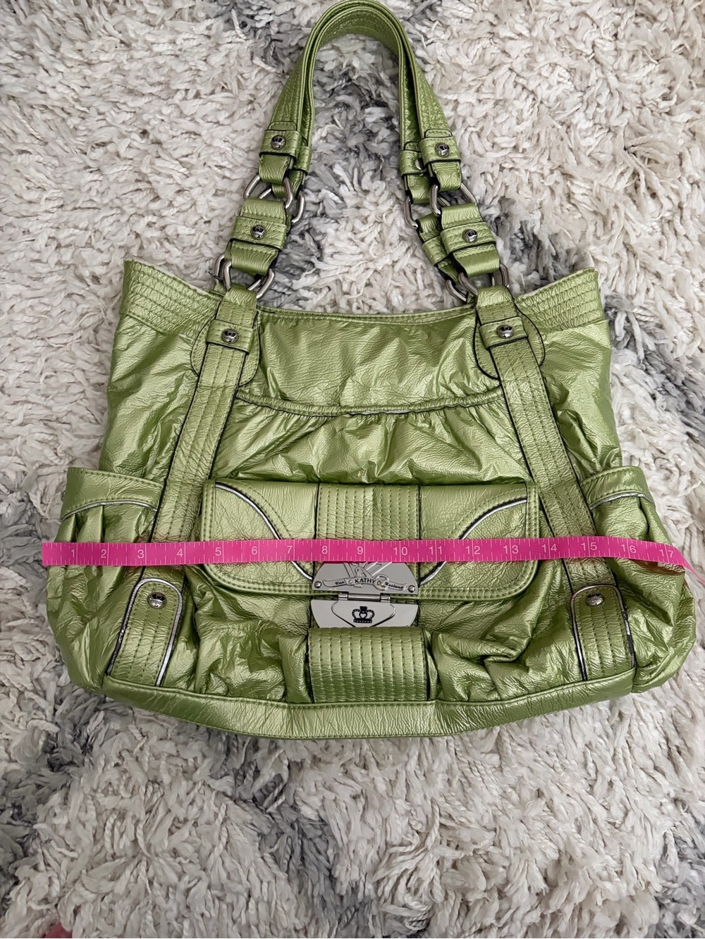 Kathy Van Zeeland Purse Y2K Green - Picture 6 of 12
